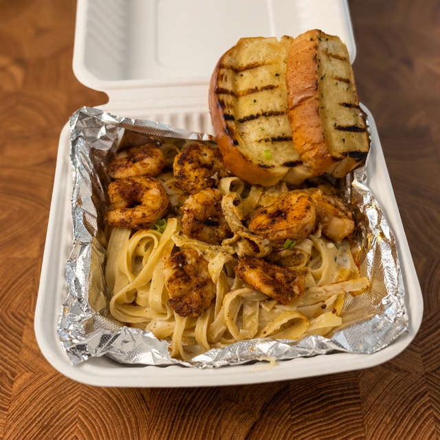 Blackened Shrimp Alfredo.